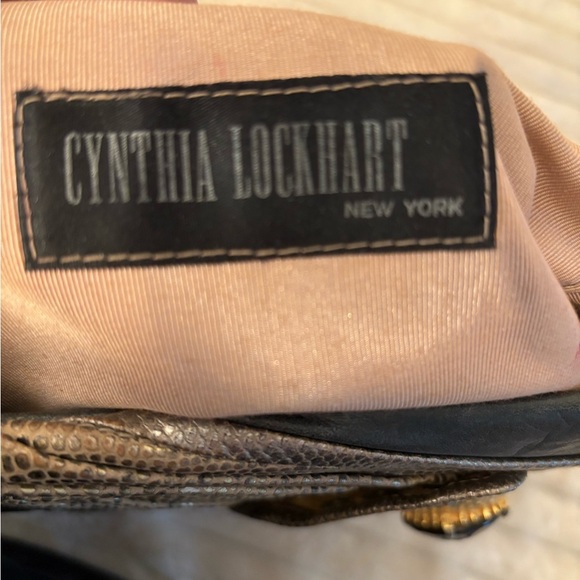 Cynthia Lockhart New York VINTAGE 80's Elegant Charcoal and Gold Women's Bag - Picture 8 of 8